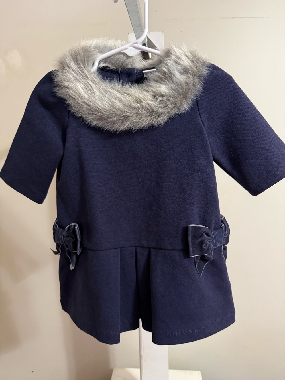 Janie and Jack Starry Night Faux Fur Ponte Dress